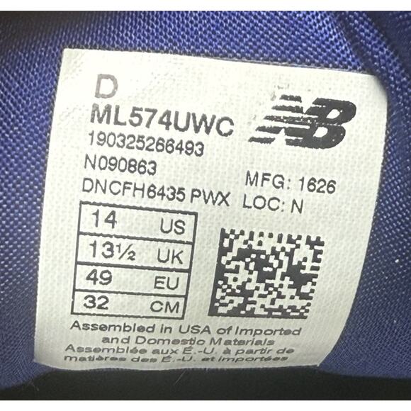 New Balance 574UWC \'Blue Suede\' Twilight Urban Blue Men’s 14 main image 7